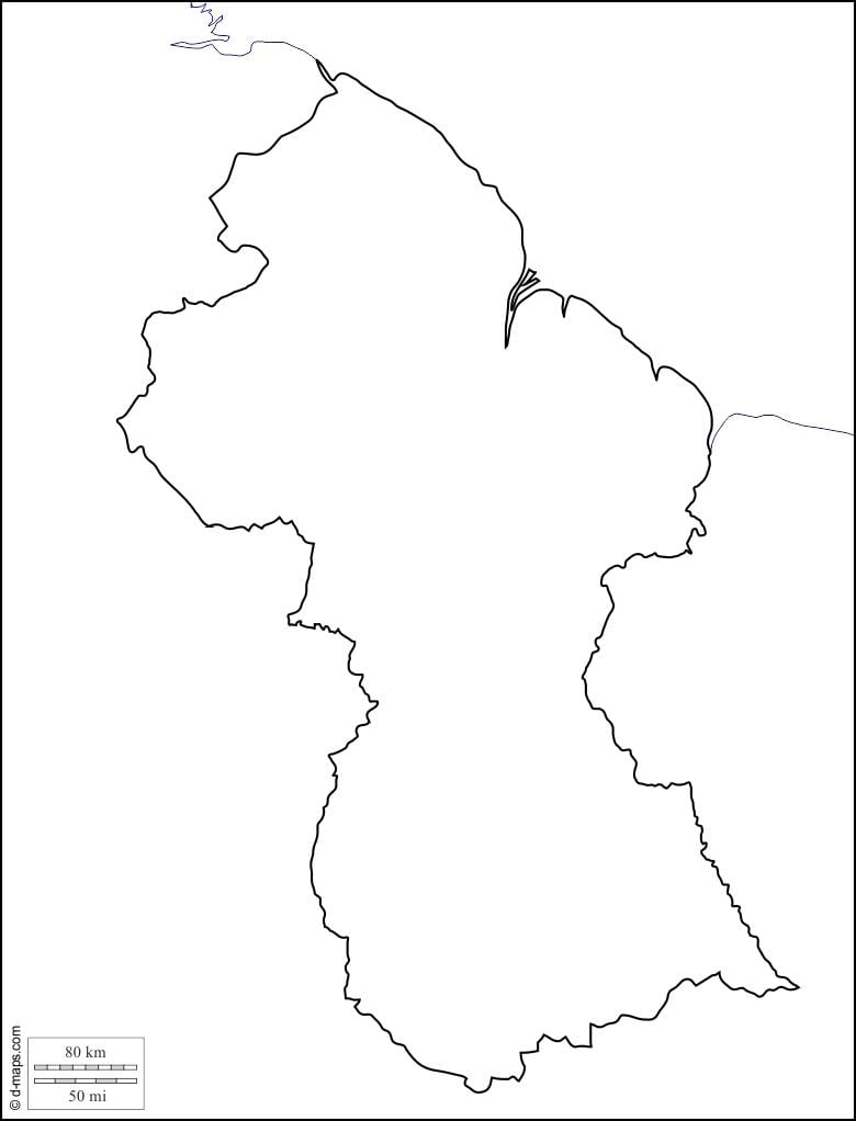 пустая карта Гаяны