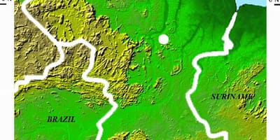 Карта спадарожнікавая карта Гаяны